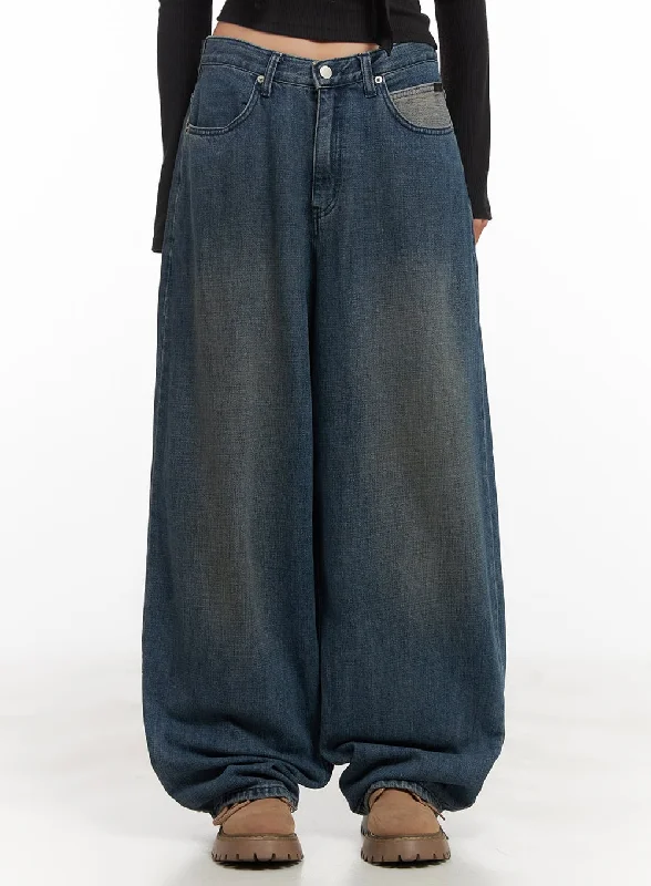 Clara Oversize Cotton Denim Baggy Pants CD409 Artistic Women's Avant - 