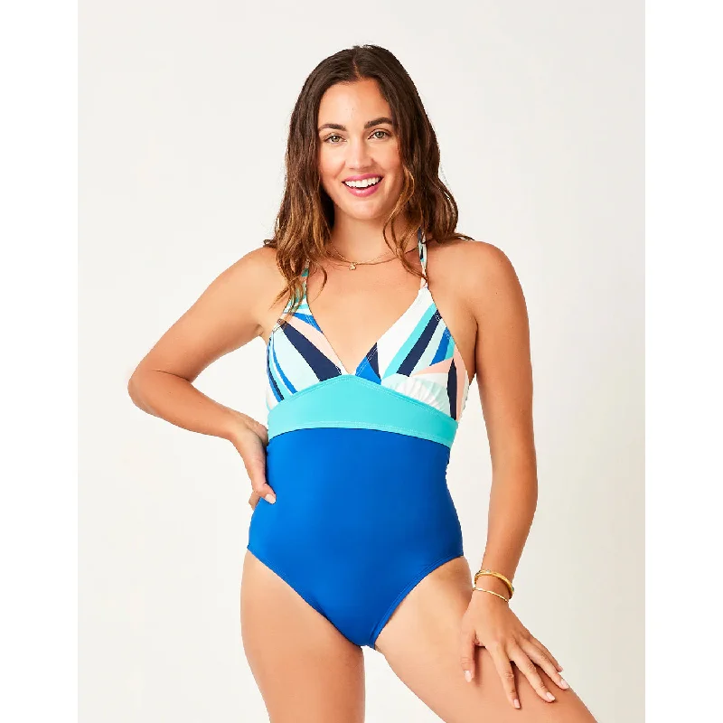 Carve Dahlia One Piece: Kaleidoscope w. Royal Blue Luxurious Women's High -  end