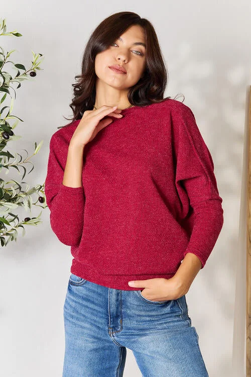 BOMBOM Drop Shoulder Long Sleeve Blouse purpose