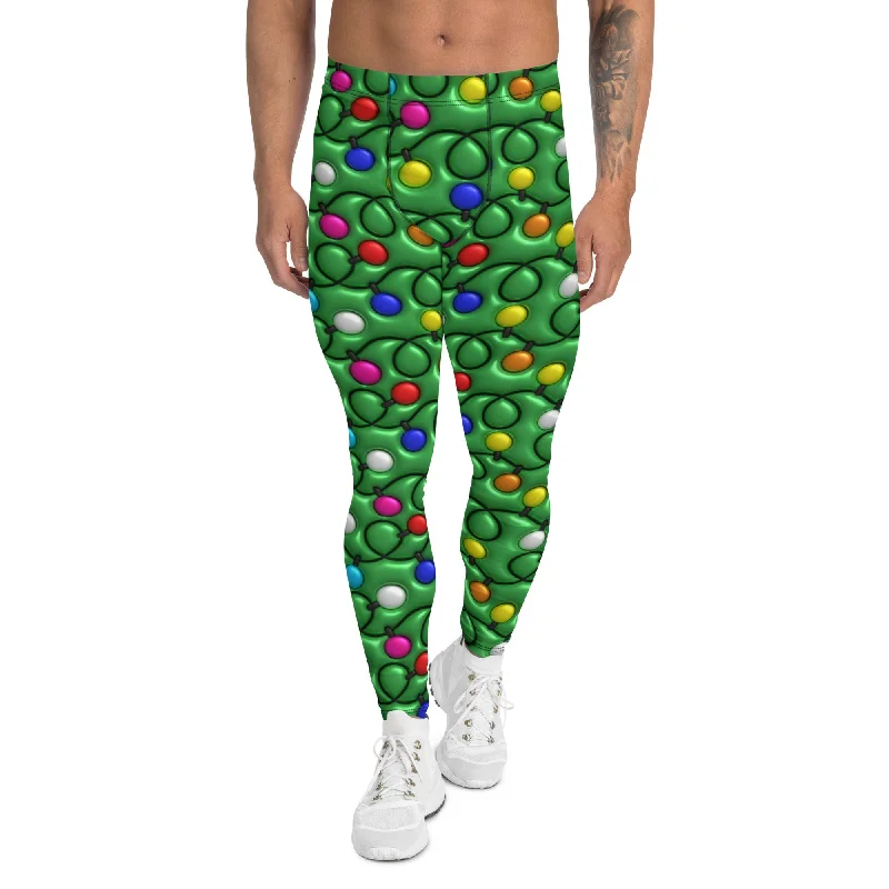 3D Christmas Lights Men's Leggings Confident Women's Power