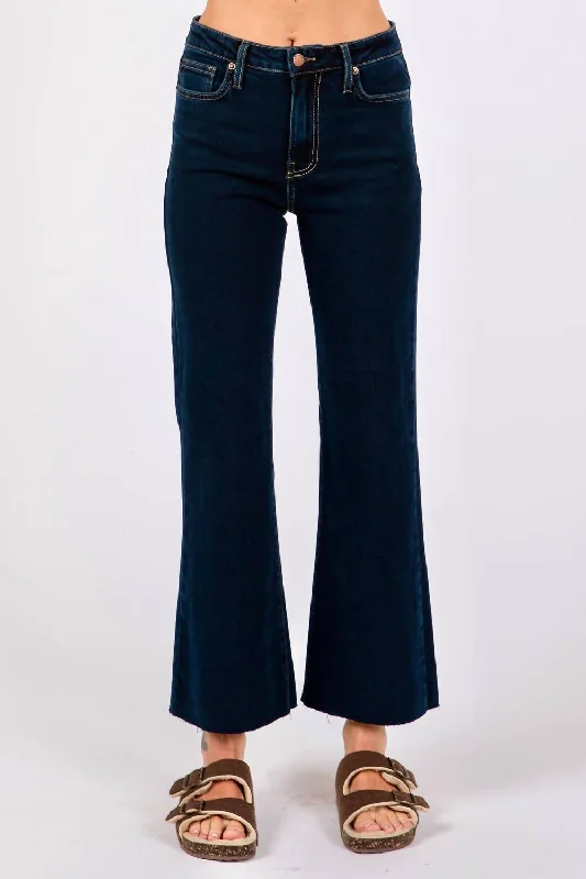 Sicily Scissor Cut Hem Pants In Indigo Streetwear Style for 