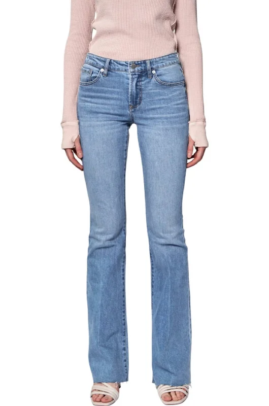 Bella Rose Mid Rise Flare Jeans In Light Denim Bold Women's Statement