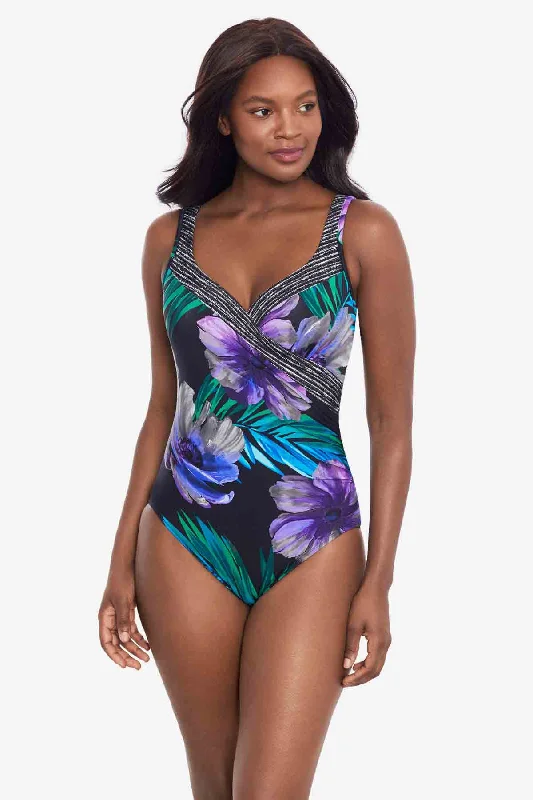 Flora Aura It's A Wrap One Piece Swimsuit Trendy Women's Oversized