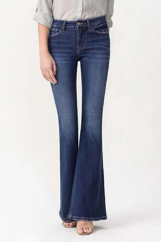 Katie Mid Rise Flare Jeans In Dark Wash Dynamic Women's High - energy