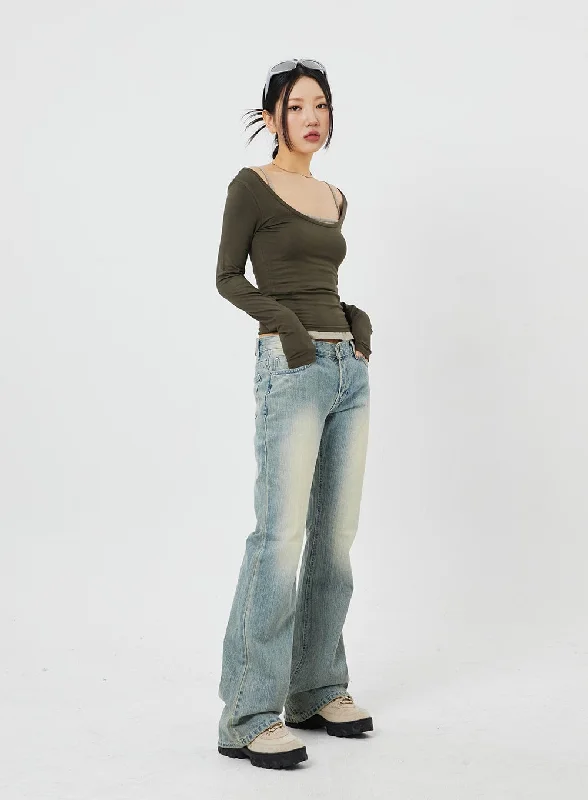 Low Rise Bootcut Jeans CF315 Dapper Women's 1920S