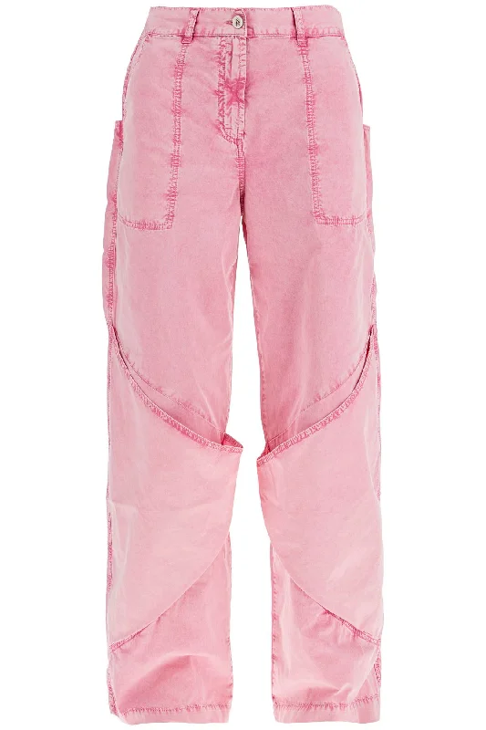 The Attico Women's High-Waisted Loose Fit pink Palazzo Pants In Cotton Edgy Women's Punk
