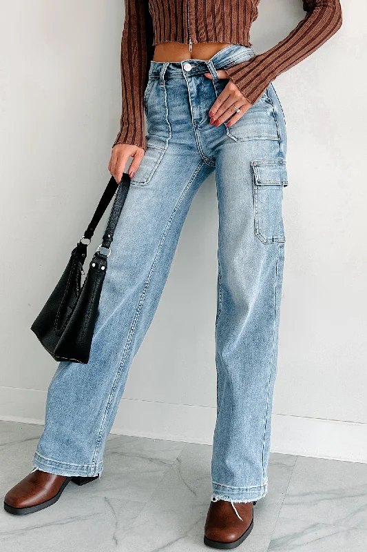 Durham High Rise Cargo Pocket Risen Jeans (Medium) Unique Women's Upcycled