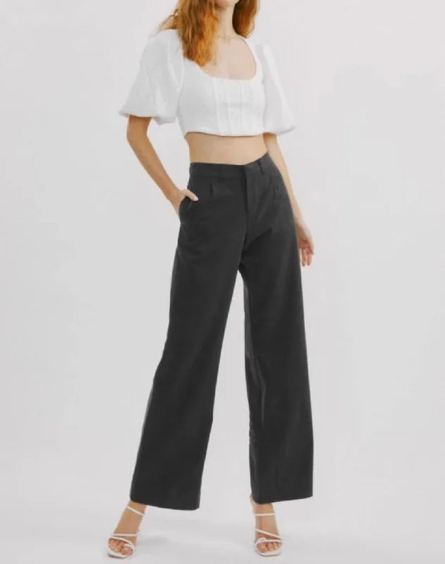 Eko Wide Leg Pants In Black Practical Women's Quick - dry