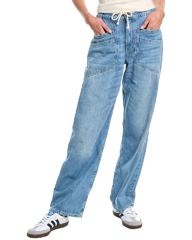 ba&sh Mima Blue Drawstring Straight Jean Elegant Women's 