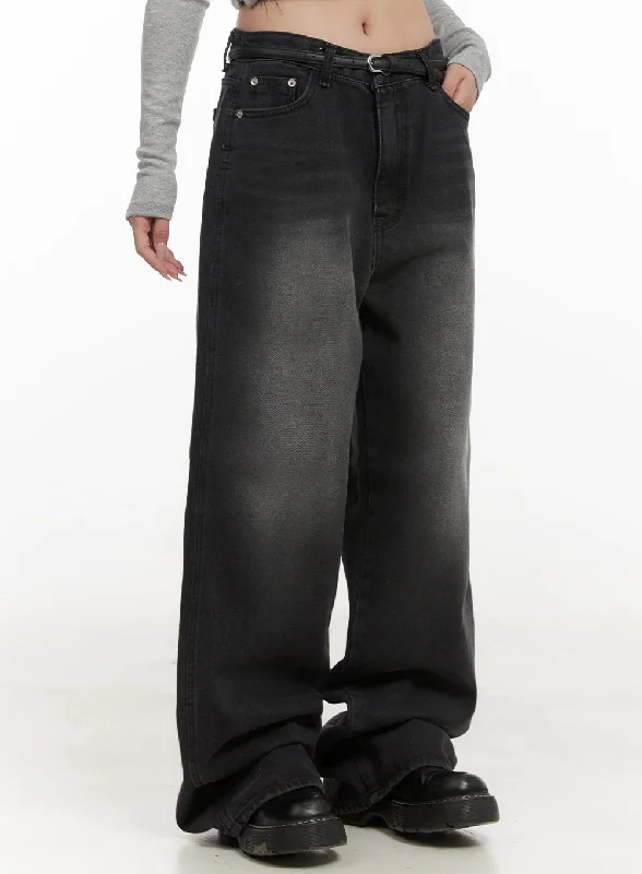 Amanda Wide Fit Denim Fashion Jeans CD409 Monochromatic All - in - one