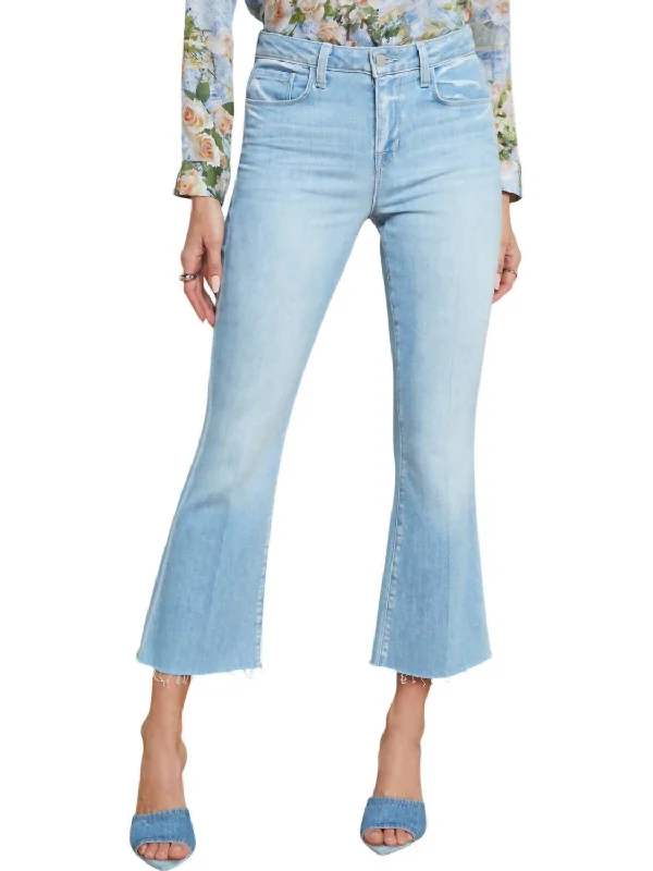 Kendra Crop Flare Denim Jeans In Olympia Cool Women's Distressed