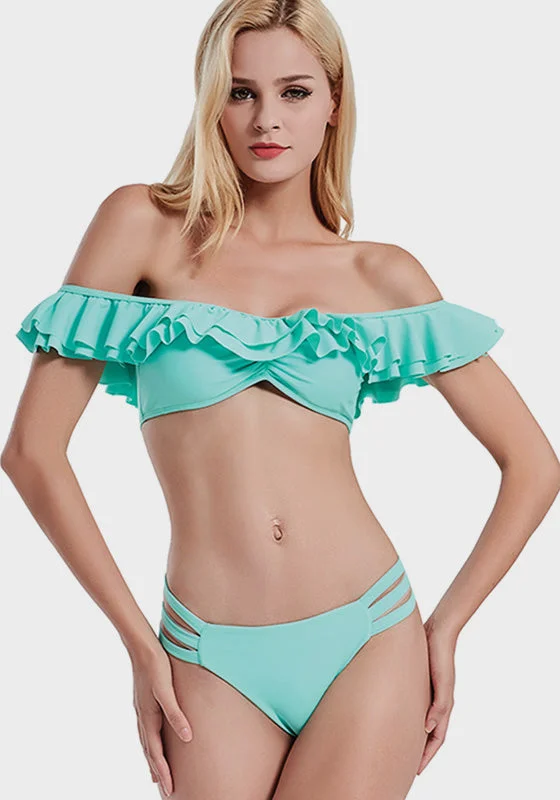 Brevis Ruffled Bandeau Bikini Youthful Women's Pop