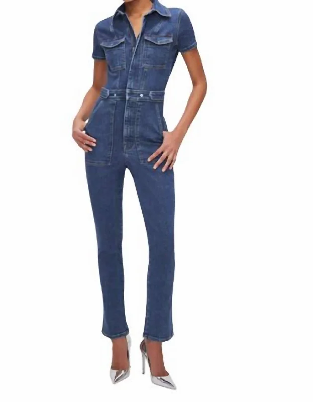 Women's Fit For Success Denim Jumpsuit In Blue Sporty Women's Tennis