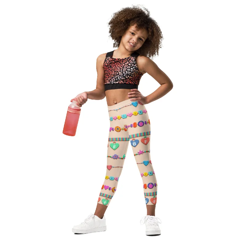 Friendship Bracelet Kid's Leggings Rugged Women's Outdoor 