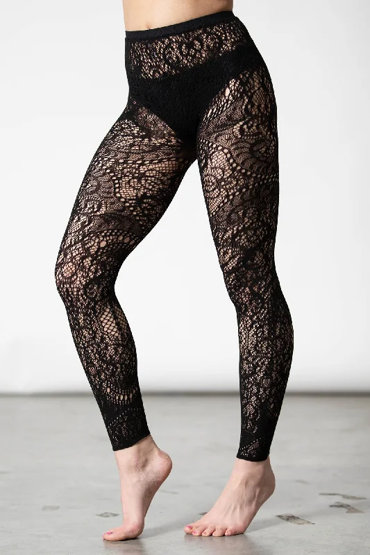 Empyrean Lace Leggings Casual Women's Loose - fitting