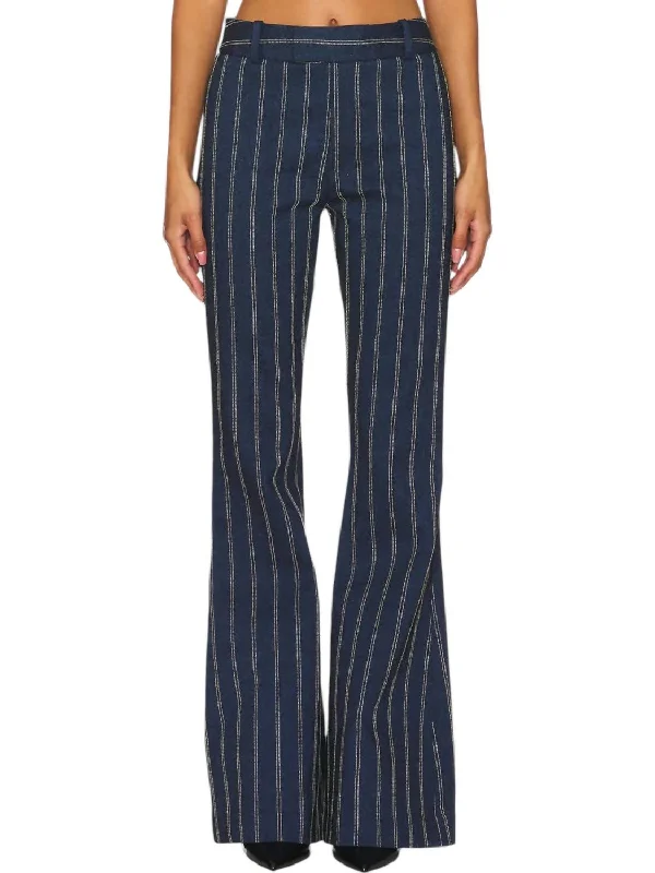 Pinstripe Bootcut Pants In Navy Bold Women's Statement