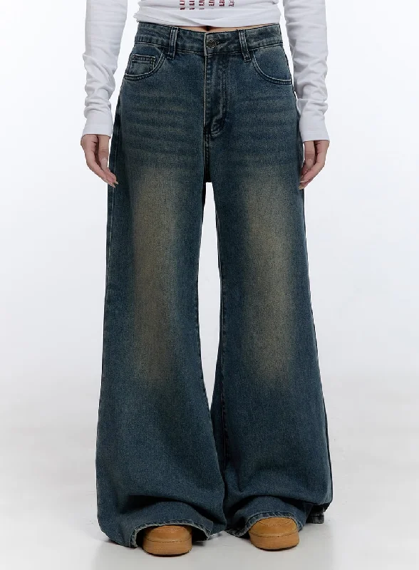 Serra Washed Wide-Leg Jeans CD419 Disco