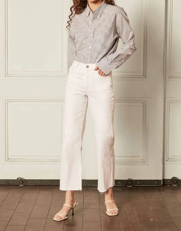 The Mikey Wide Leg Jean In Vertigo Classic Women's Pin - striped