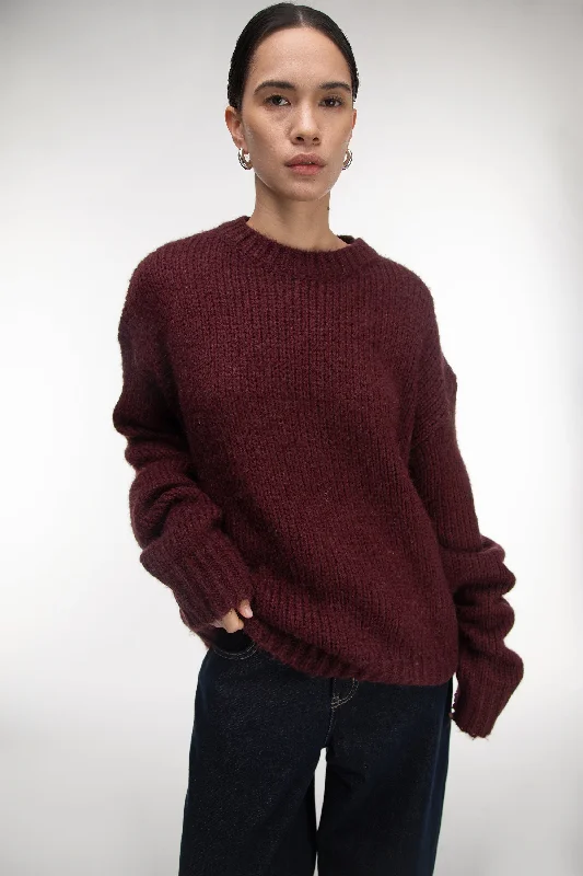 OVERSIZED WOOL-BLEND SWEATER Preppy Women's College