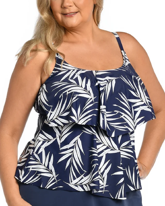 2024 Maxine of Hollywood Women's Plus Double Tiered Tankini Top - Mw4de58 Practical Women's Multi - 