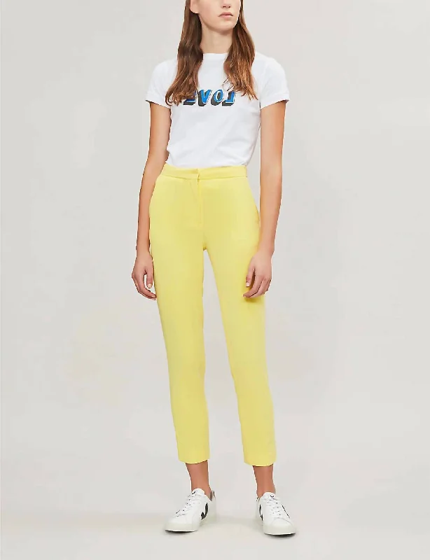Women's Cropped Lemon Pants In Yellow Elegant Women's Formal 
