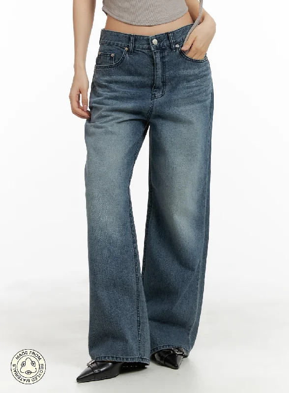 Recycled Wide Leg Jeans (UNISEX) CM420 Youthful Women's Pop