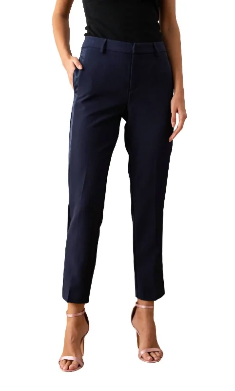 Classic Cigarette/smoking Pants In Navy Blue Trendy Women's 