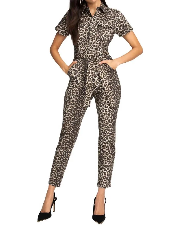 Women's Fit For Success Jumpsuit In Wild Cat Sophisticated Women's Tailored