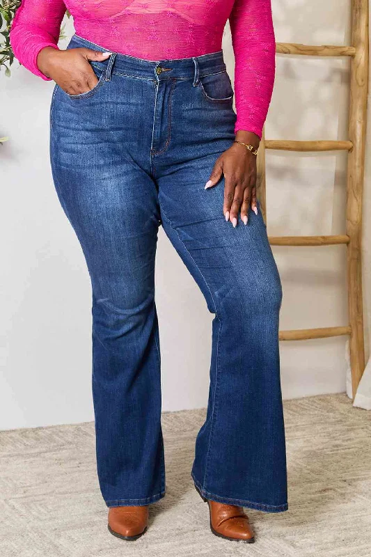 Judy Blue Full Size Flare Jeans with Pockets Athletic Women's High - 