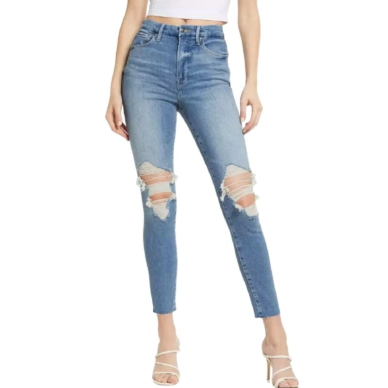Women's Good Waist Jeans In Indigo Unique Women's Upcycled