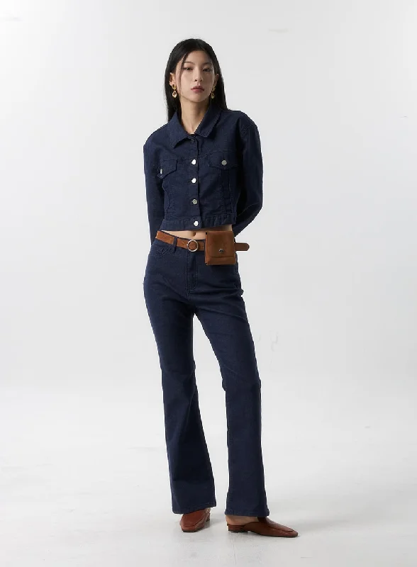 Spandex Bootcut Jeans IS315 Trendy Women's 
