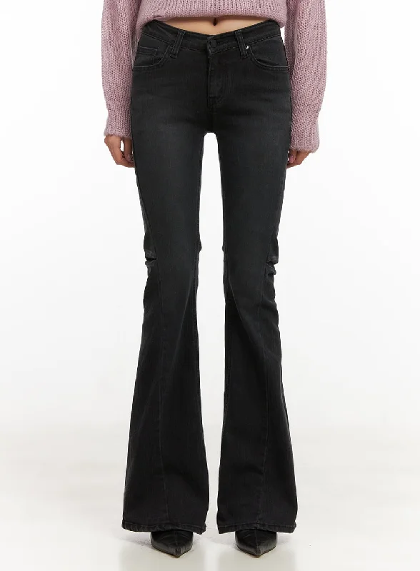 Belle Slim Fit Flared Jeans CD410 Geometric