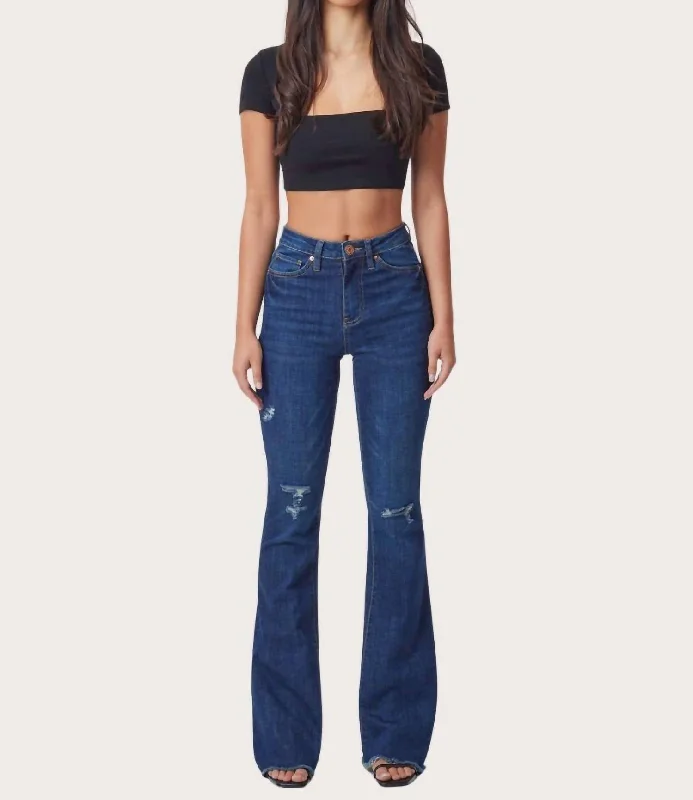 High-Rise Flare Jean In Midnight Sky Blue garde