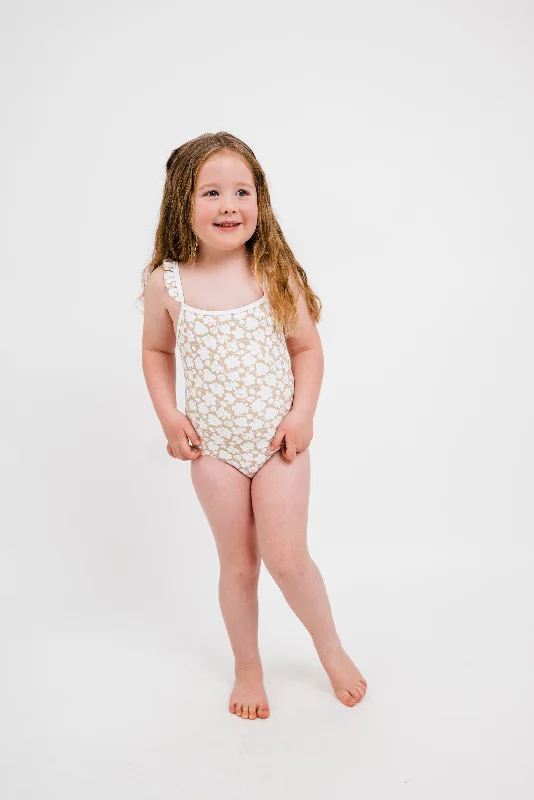 The Mini Daydreamer | Tan Floral Artistic Women's Hand - painted