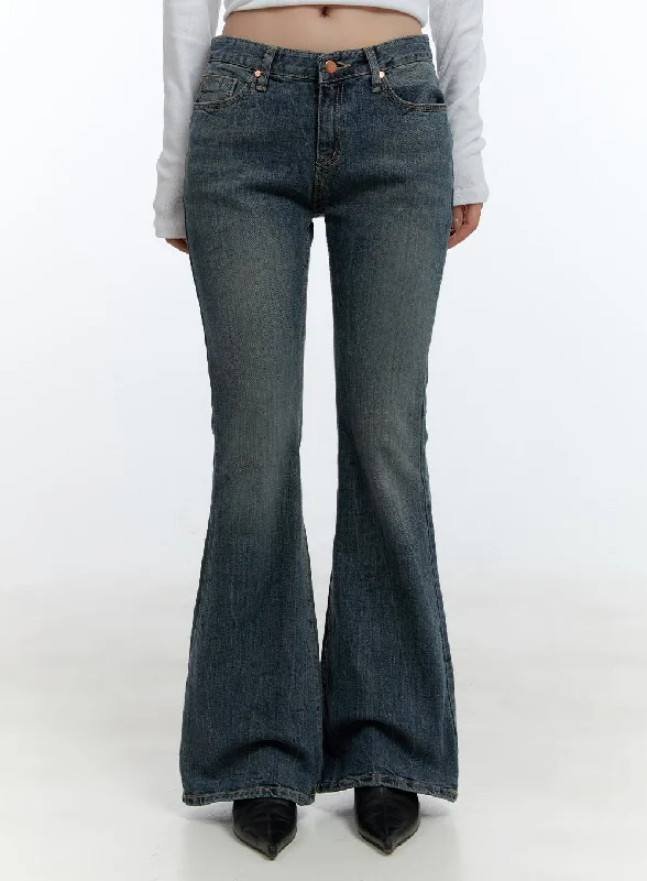 Alisha Washed Flared Jeans CD420 British Gentlewoman Style