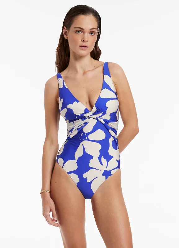 Emporio D-DD Twist Front One Piece - Sapphire Modern Women's 