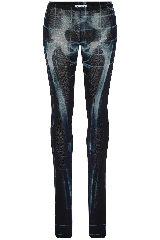Jean Paul Gaultier Women's  Polyamide Pants With Skeleton Print Disco