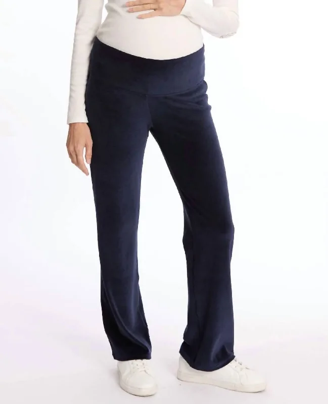 Enzo Maternity Pants In Marine Classic Women's Tweed
