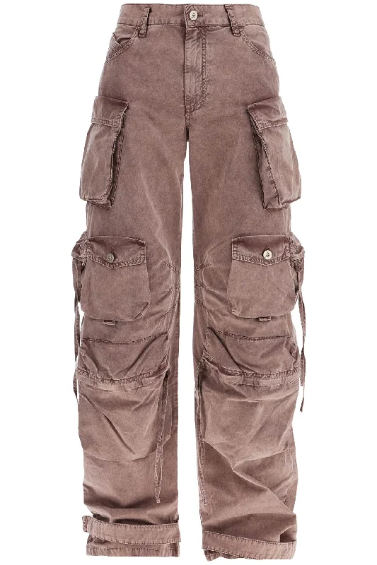 The Attico Women's High-Waisted Wide-Leg Cargo Pants Washed Mauve Business