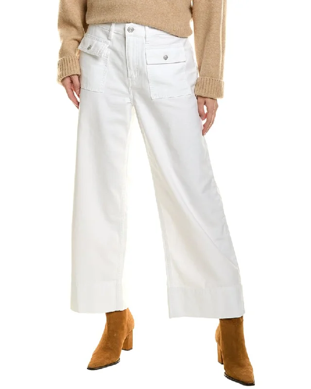 FRAME Denim 70s White Crop Straight Jean Traditional Women's Wool