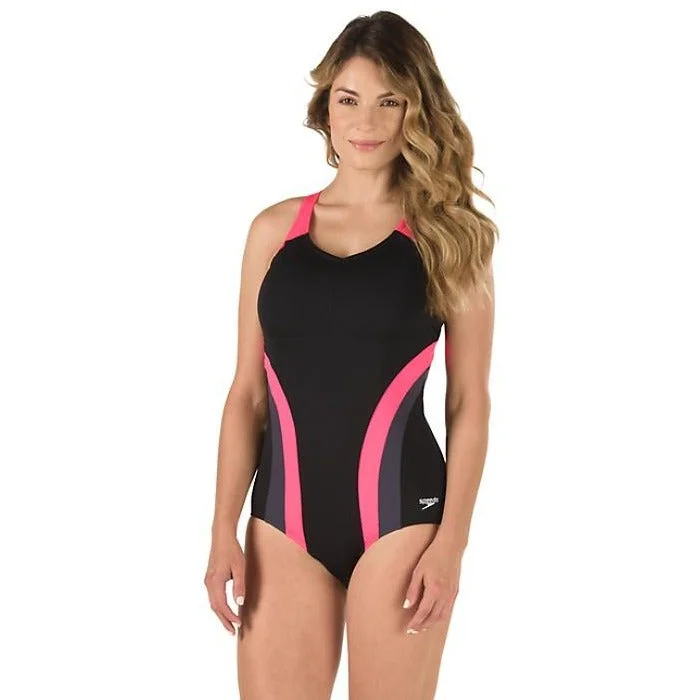 Speedo Flow Active Chlorine Resistant One Piece Pink Earthy Women's 