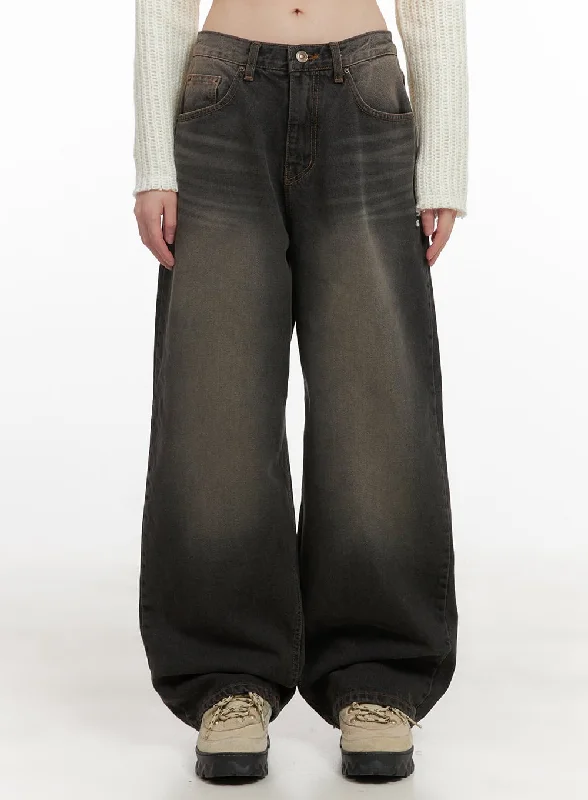 Celina Washed Baggy Wide-Leg Jeans CD426 Vintage Women's 1970S 