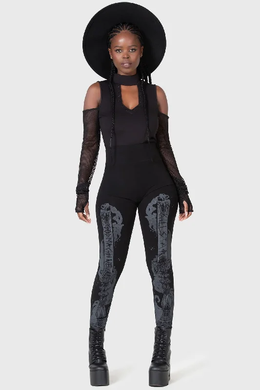 Candelabrum Leggings Sleek Women's Metallic