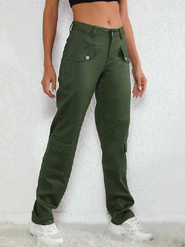Full Size Buttoned Jeans Vacation