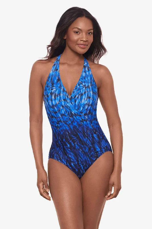 Paka Mayan Wrapsody One Piece Swimsuit Stylish Women's Neon