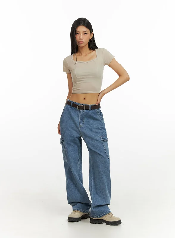 Low Rise Cargo Jeans IU412 Cool Women's Skate