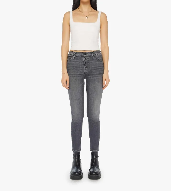 Pixie Mid Rise Dazzler Ankle Jean In Up In Smoke Sharp Women's Italian