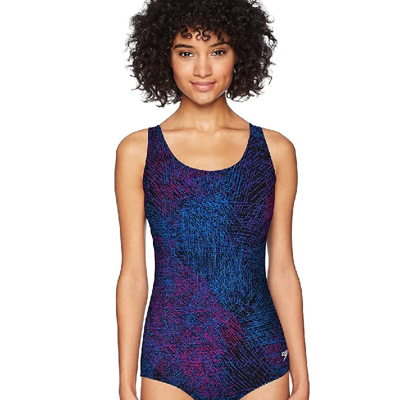 Speedo Print Contour Back One Piece Dapper Women's 1920S