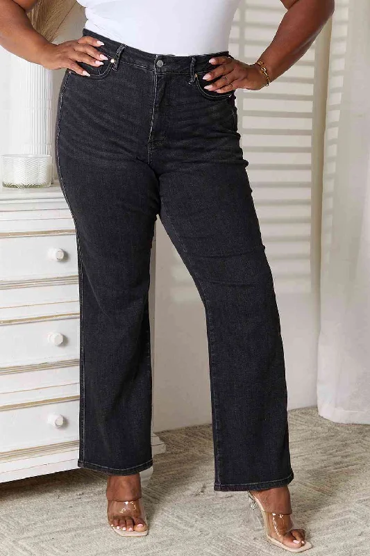Judy Blue Tummy Control Washed Black Straight Earthy Women's Hemp - based