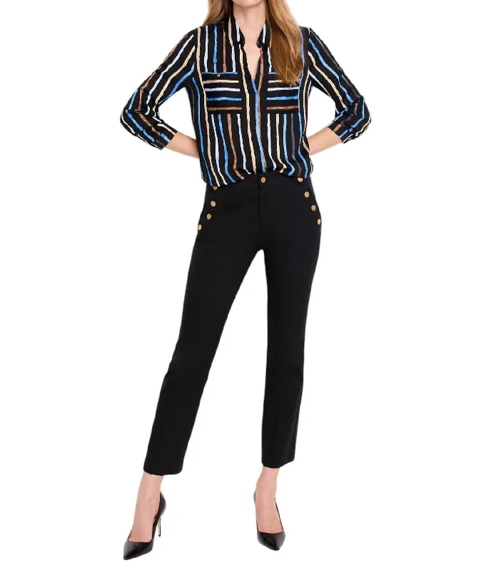 Demi Boot Sailor Plaza Pant In Black Onyx British Gentlewoman Style